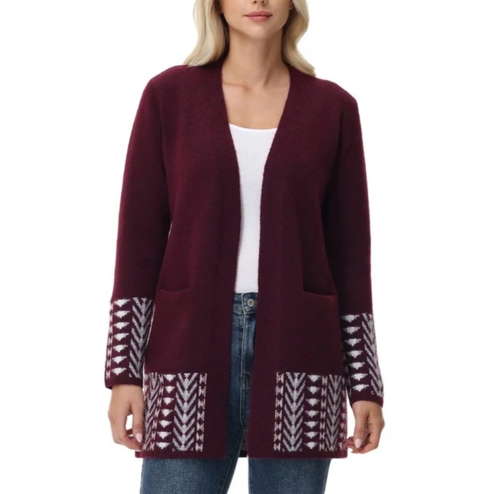 Frye Burgundy Cardigan Sweater